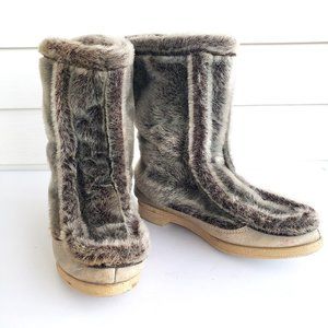 Vintage 70s/80s Faux seal fur Boots by Snowland